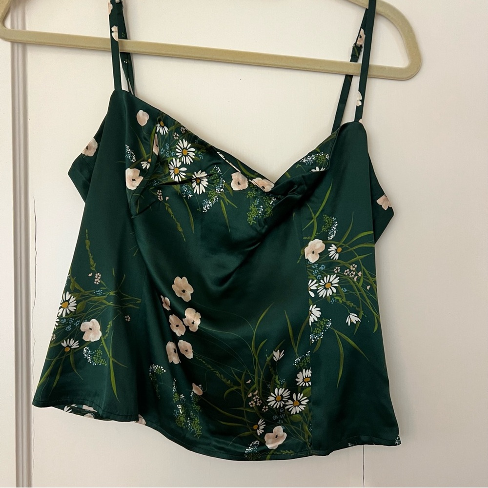 Reformation Dark Green Floral Camisole - Picture 2 of 5